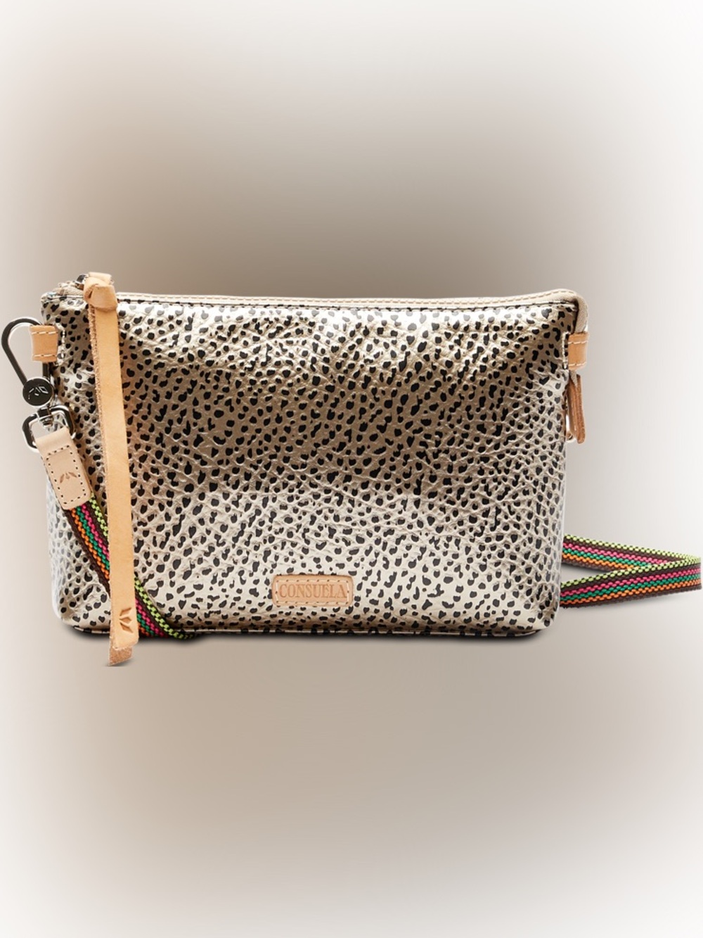 Consuela Wesley Midtown Crossbody Metallic Gold with Striped Strap